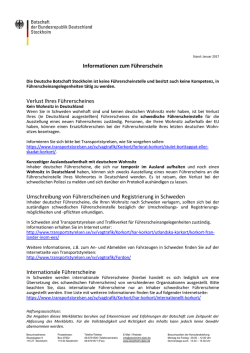 Informationen zum F&uuml;hrerschein