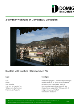 3-Zimmer Wohnung in Dornbirn zu Verkaufen!