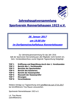 Jahreshauptversammlung Sportverein Rennertehausen 1923 eV 28
