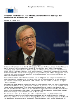 Botschaft von Präsident Jean-Claude Juncker