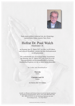 Hofrat Dr. Paul Walch - Bestattung Jung, Salzburg