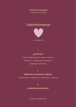 Valentinsmenue - Strätlingshof