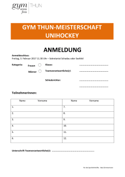 GYM THUN-MEISTERSCHAFT UNIHOCKEY ANMELDUNG