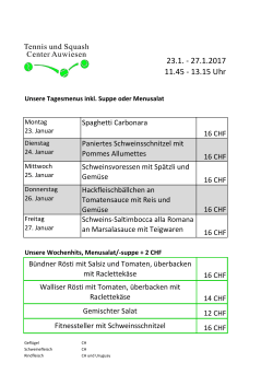 Wochen - Menuplan