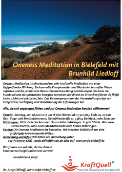 Oneness Meditation in Bielefeld mit Brunhild Liedloff