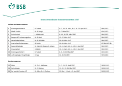 Intensivseminare Sommersemester 2017