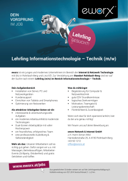 Lehrling Informationstechnologie – Technik (m/w)