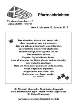 Pfarrbrief - Herzlich Willkommen in der Pfarrei Deutschland