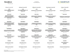 Donnerstag, 26. Januar 2017 Montag, 23. Januar 2017 Mittwoch, 25