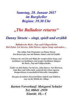 01-17 danny street - Burgkeller Bad Tölz
