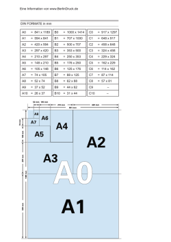DIN FORMATE in mm A0 = 841 x 1189 A1 = 594 x 841