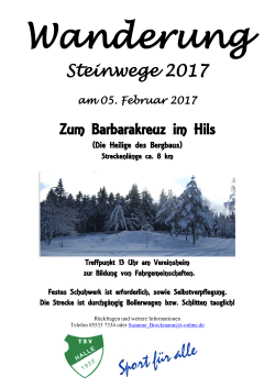 Steinwege 2017 Zum Barbarakreuz im Hils