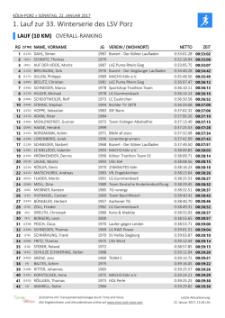 1. Lauf zur 33. Winterserie des LSV Porz - Laufen-in