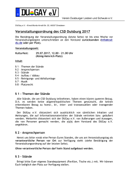 Veranstaltungsordnung des CSD Duisburg 2017
