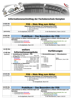 Informationsnachmittag der Fachoberschule Kempten FOS &ndash; Mein