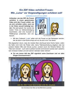 Ein ZDF-Video verh&ouml;hnt Frauen: Wie &bdquo;Luisa&ldquo; vor