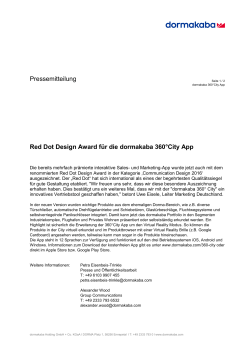 Pressemitteilung Red Dot Design Award für die