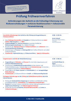 Prüfung Frühwarnverfahren - Finanz Colloquium Heidelberg
