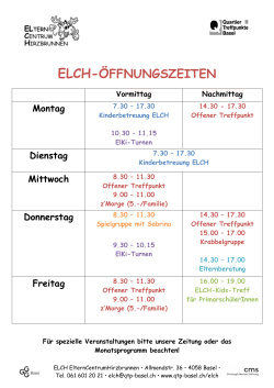 elch-öffnungszeiten - Quartiertreffpunkte Basel