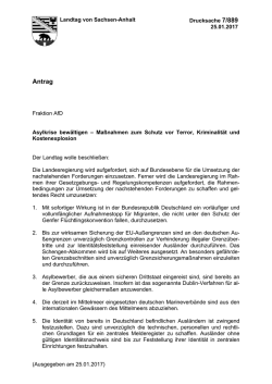 Asylkrise bewältigen - Landtag Sachsen