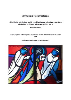Irritation Reformation - Pilgerbegleitung Marianne Lauener