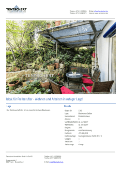 Ideal f&uuml;r Freiberufler - Wohnen und Arbeiten in ruhiger Lage!