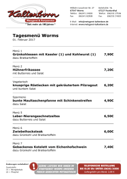 Tagesmenü Worms - Metzgerei Kaltenborn