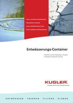 Entwässerungs-Container - KUGLER Behälter und Anlagenbau GmbH