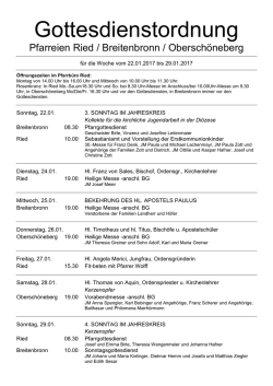 Gottesdienst 22.1.2017 - 29.1.2017