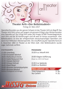 Theater Arth «Der Bettelstudent