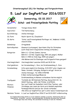 5. Lauf DegParkTour 2016/2017 - Orientierungslauf in Niederbayern
