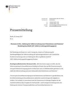 Pressemitteilung: Bundestag beschließt GKV
