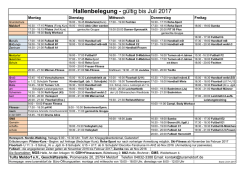 Hallenbelegungsplan