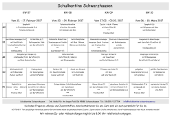 13.02-10.03 2017 KW07-KW10 - in der Schulkantine Schwarzhausen