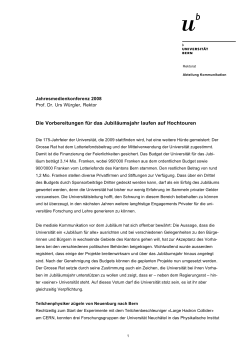 Die Vorbereitungen f&uuml;r das Jubil&auml;umsjahr laufen