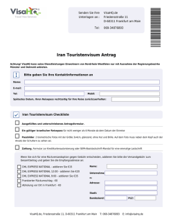 Iran Touristenvisum Antrag - Iran Visum