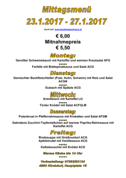 Download: Mittagsmen&uuml; 23. - 27. J&auml;nner 2017 ()