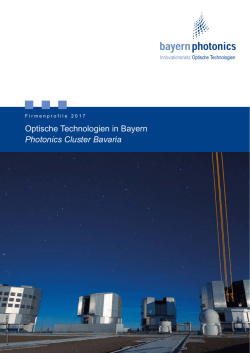 Optische Technologien in Bayern Photonics Cluster Bavaria