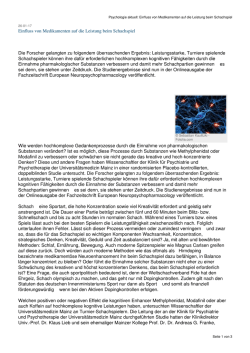 Einfluss von Medikamenten auf die Leistung beim Schachspiel