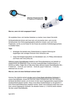 iLOQ Schl&uuml;sselverlust - Allgemeine Baugenossenschaft f&uuml;r