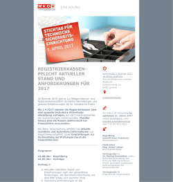 REGISTRIERKASSEN- PFLICHT AKTUELLER STAND UND