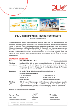 DSJ-JUGENDEVENT: jugend.macht.sport!