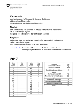 Verzeichnis der Eich&auml;mter und Eichstellen