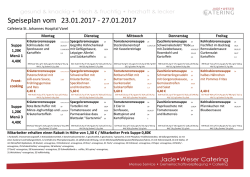 Speiseplan vom 23.01.2017 - 27.01.2017
