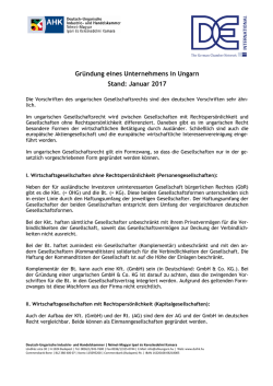 Gr&uuml;ndung eines Unternehmens in Ungarn
