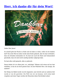 Herr, ich danke dir f&uuml;r dein Wort!