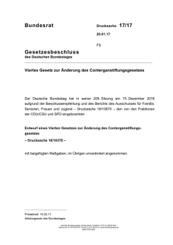 Bundesrat Gesetzesbeschluss