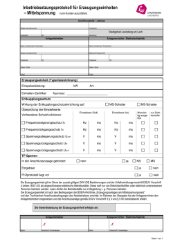 Inbetriebsetzungsprotokoll f&uuml;r Erzeugungseinheiten