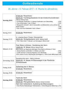 Gottesdienste - Di&ouml;zese Linz