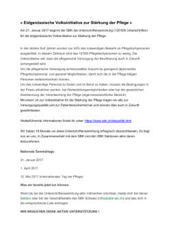 Eidgen&ouml;ssische Volksinitiative zur St&auml;rkung der Pflege